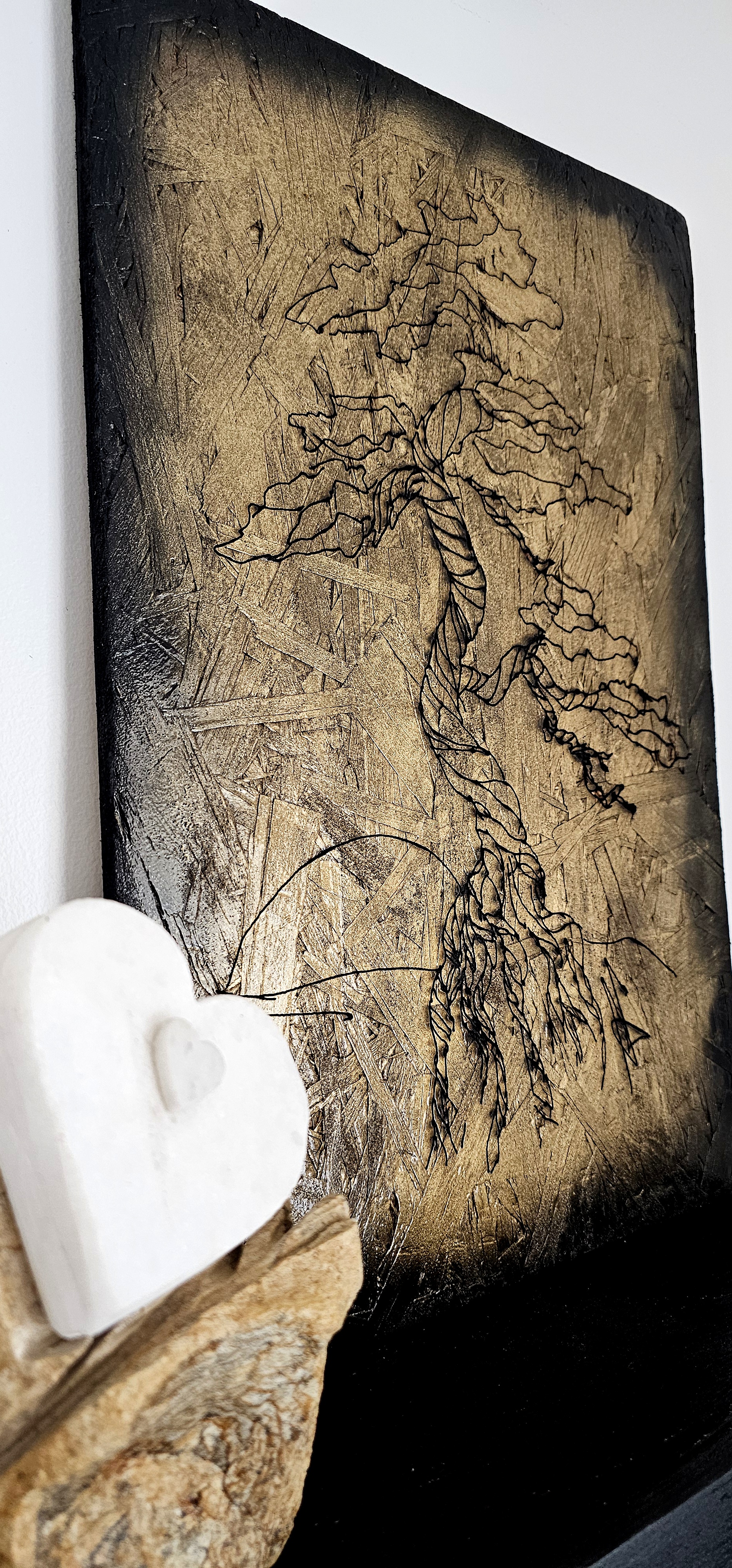 ROOTS BURNED IN WOOD 