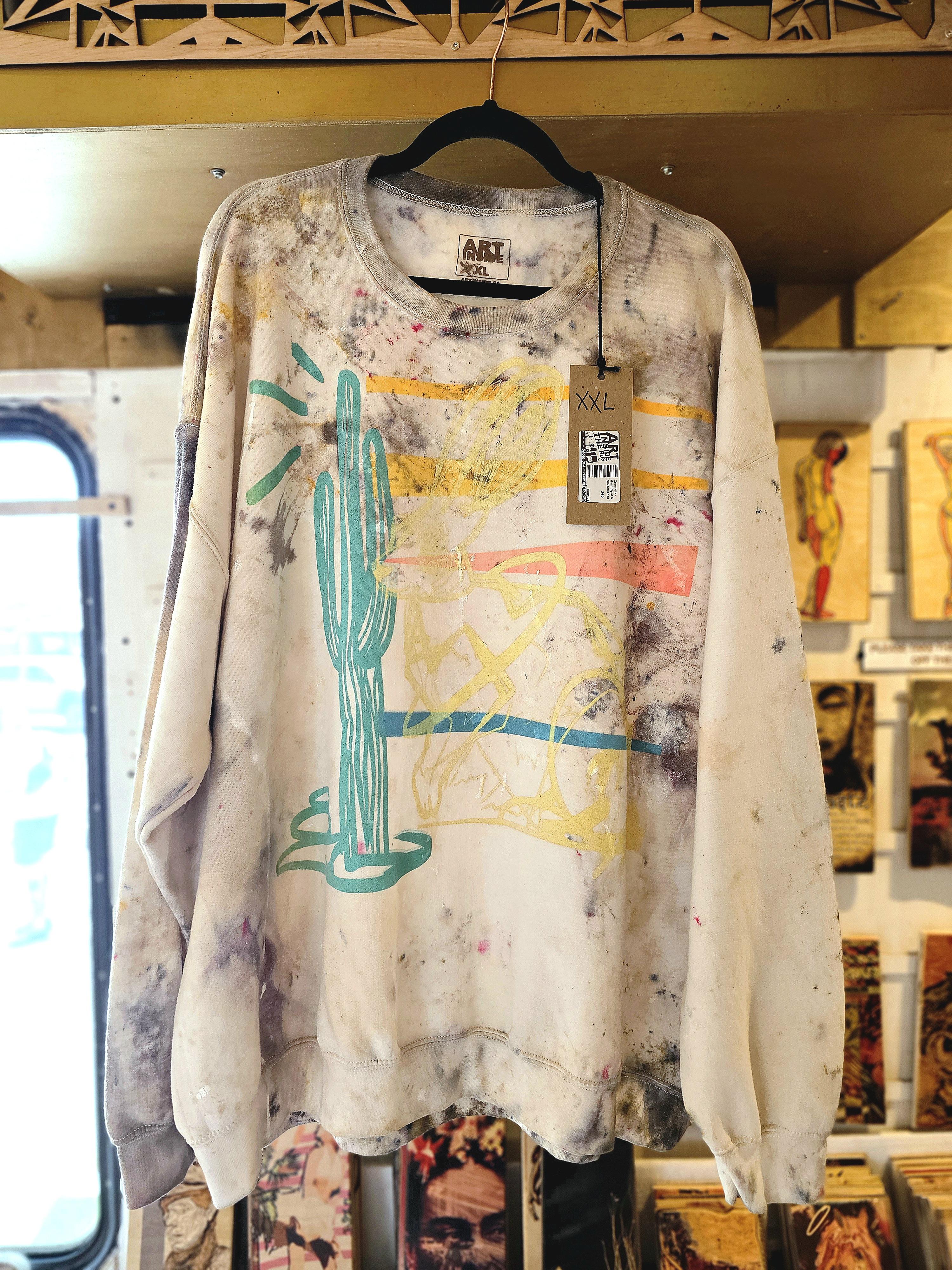 Vintage Distressed Cactus Sweatshirt 2xl